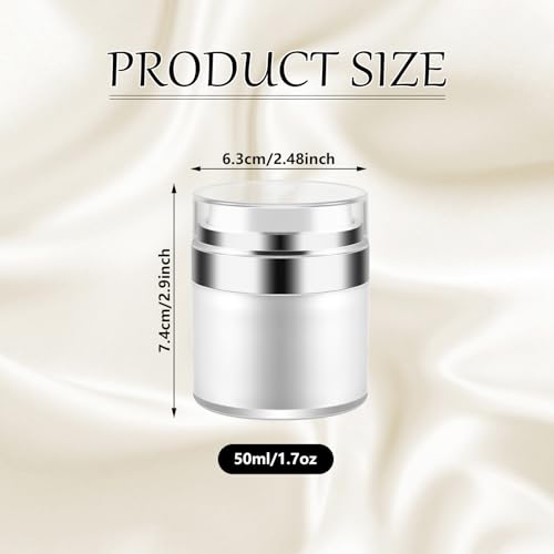 Airless Pump Jar 1.7oz Refillable Vacuum Cosmetic Dispenser