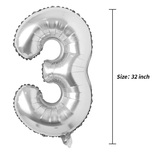 32 Inch Silver Letter & Number Balloons for Party Decor