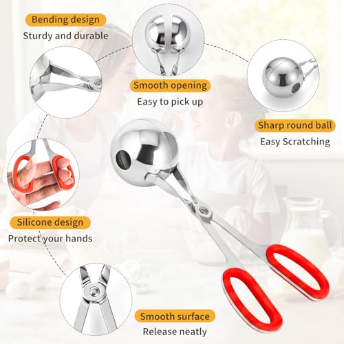 Stainless Steel Cake Pop Scoop Set, 2-Pack Non-Stick Cookie Dough Ball Maker