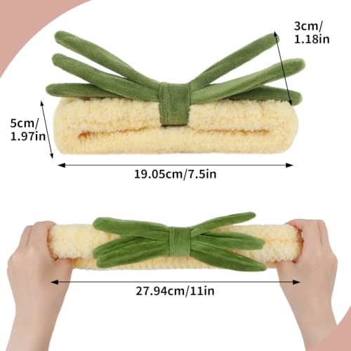 KIUEZIR 2PCS Fruit Spa Headband Soft Plush Makeup & Skincare Hair Bands