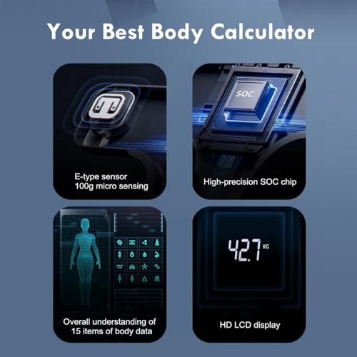 NUTRI FIT Smart Body Fat Scale - Digital Weight Monitor, Mirror Black