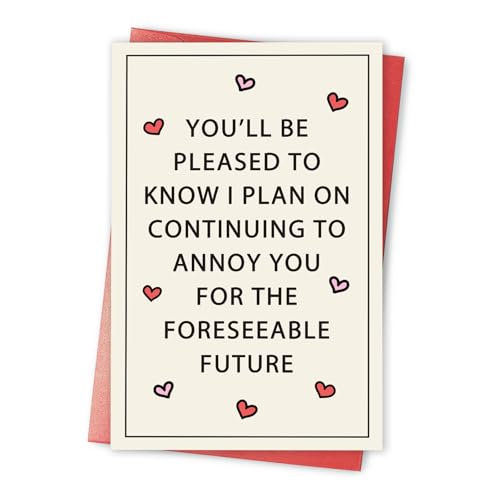 Funny Valentine's Day Card for Husband & Wife - 8x5.3in