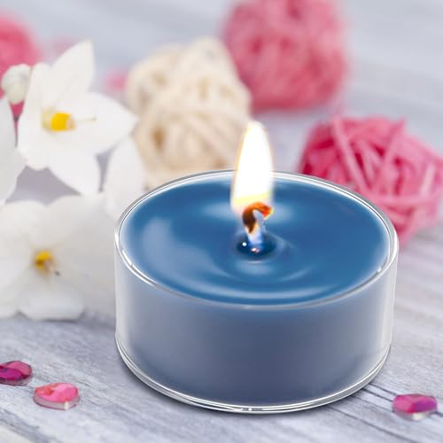 Honoson 12-Pack Gradient Blue Scented Tea Lights - 6 Assorted Fragrances