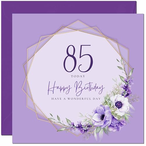 85th Birthday Card for Women - Floral Design, Eco-Friendly Quality