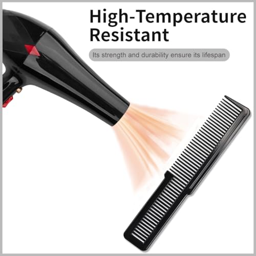 Erioctry 3-Pack Black Fine Tooth Hair Cutting Combs for Barber Styling