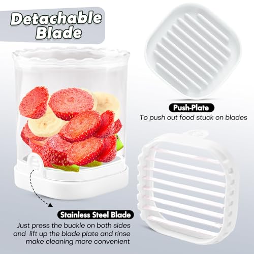 COKSDUPID White Strawberry Slicer - 8-Blade Detachable Cutter