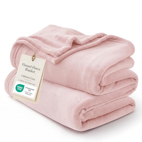 Bedsure Queen Fleece Blanket, Soft Lightweight Plush Bedding, Cherry Blossom Pink