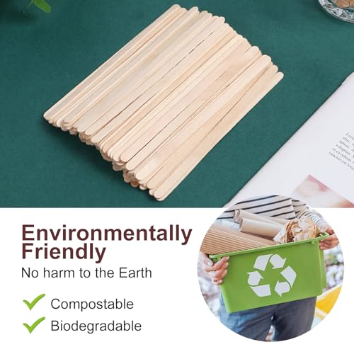Natural Birch Coffee Stirrers 5.5" - 100 Eco-Friendly Stir Sticks