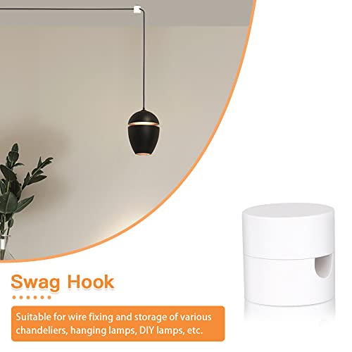 Zevnico 3 Pack White Swag Hooks for Ceiling Hanging Lights