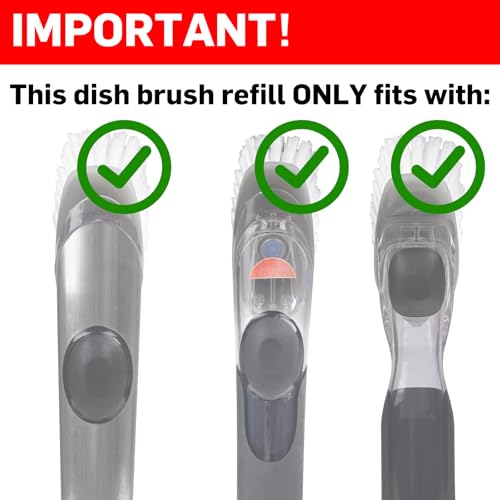 4 Pack Dish Brush Replacement Heads for OXO Soap Dispensing Brush