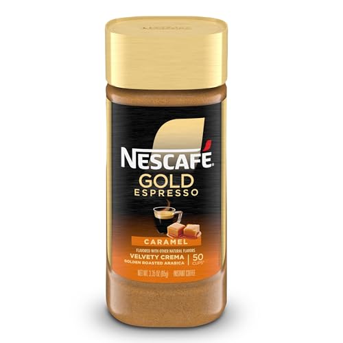 NESCAFÉ Gold Espresso Caramel Instant Coffee, 3.1 oz Jar