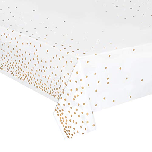 Gold Plastic Tablecloths 54x108 Inches - Pack of 4 Waterproof Disposable Party Covers