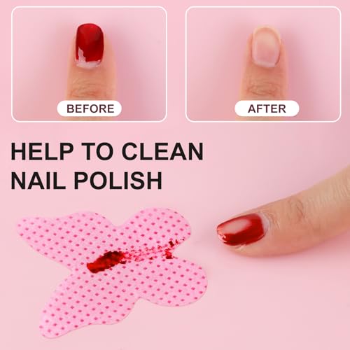 200PCS Lint Free Nail Wipes and Pump Dispenser Bottle, Pink