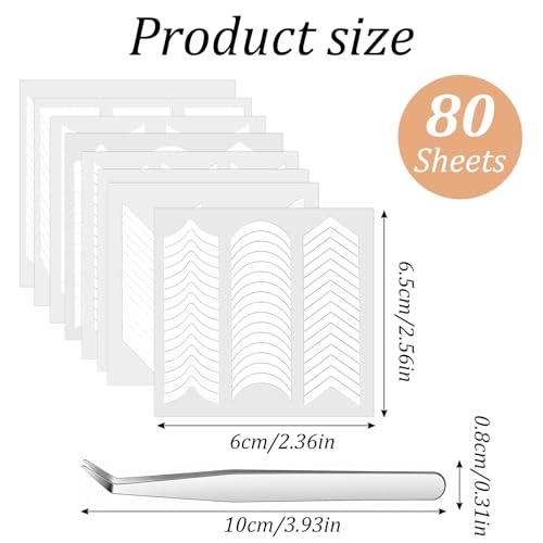 Ouligay 80 Sheets French Tip Nail Stickers, 8 Designs Manicure Guide Strips