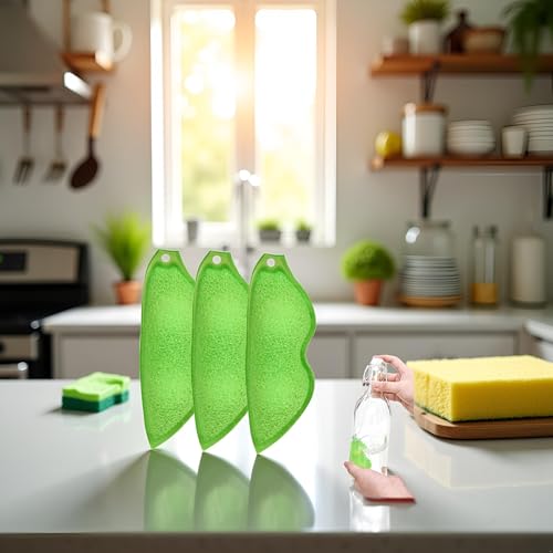Sluswallow Multipurpose Bean-Shaped Bottle Cleaning Sponges - 3 Pack, Heat Resistant & Reusable