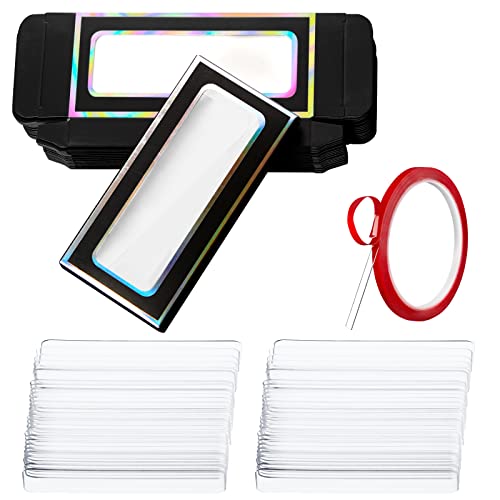 Crtiin 60 Pcs Nail & Eyelash Packaging Set with Double Sided Tape