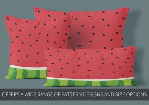 Watermelon Throw Pillow Cover 12x20 Inches - Summer Decor (Pack of 1)