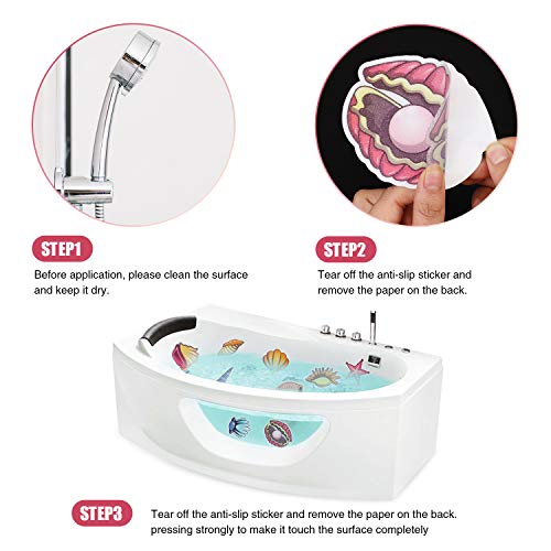 Secopad Non-Slip Bathtub Stickers, Sea Shell Shower Floor Decals - 16 Pack