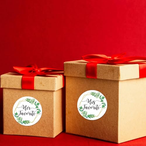 80 His & Her Favorite Wedding Favor Stickers - 2 Inch Round