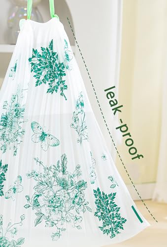 Green 60pcs 4-Gallon Drawstring Trash Bags - Tear-Free Garbage Can Liners