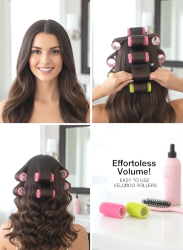 THE UM24 Small Self-Grip Hair Curlers Rollers 6-Piece Set for Salon & Home