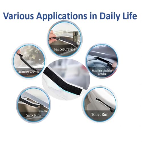 Black Crevice Cleaning Brush Set - Ergonomic Grout & Toilet Brush