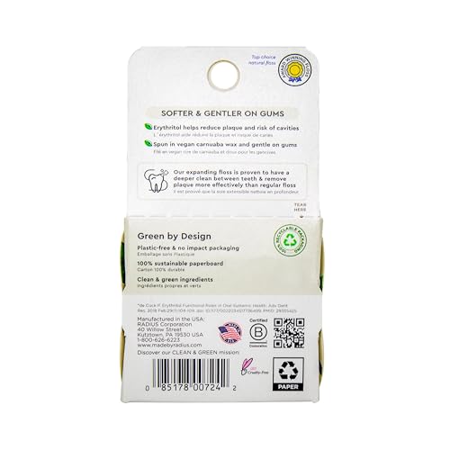 RADIUS Vegan Sponge Floss Vanilla Mint 55yd