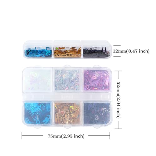 Holographic Alphabet Nail Glitter Sequins - 3D A-Z English Letter Nail