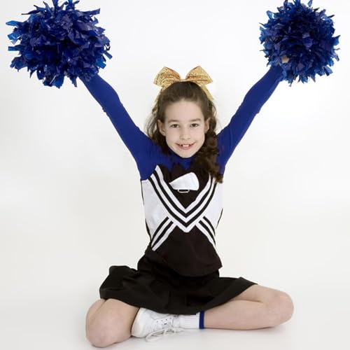 Glitter Gold and Black Cheer Bows 4PCS 6.7 Inch Hair Bands for Team