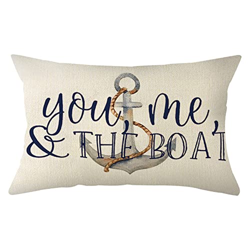 Ogiselestyle Summer Throw Pillow Cover 12x20 Inch Beach Cushion Case for Sofa & Outdoor Decor