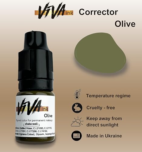 VIVAINK Permanent Makeup Correction Pigment 0.2oz Olive