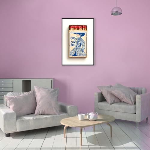 Vintage Chinoiserie Indigo Matchbox Canvas Wall Art 8x12in