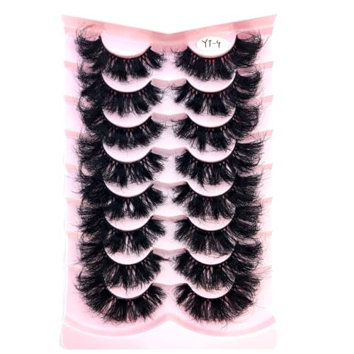 HBZGTLAD 8 Pairs Wet Manga Style 3D Fluffy Faux Mink Eyelash Extensions