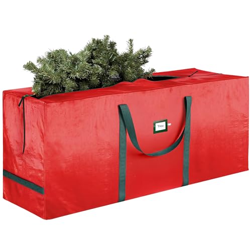 URBUNDY Heavy Duty Christmas Tree Storage Bag for 7.5 Ft Trees - Red