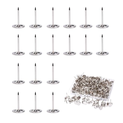 Silver Upholstery Nails Tacks 11x17mm Flat Head 200pcs for Furniture DIY
