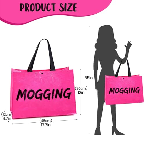 Heavy Duty Reusable Shopping Tote Bag for Women - Pink MOGGING