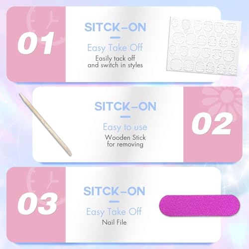 Short Square Press On Nails Glossy Nude Fake Acrylic Nails 48 Pieces