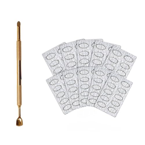 Yimart Double Head Cuticle Pusher with 100pcs Self-Adhesive Sandpaper