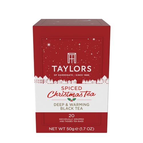 Taylors Of Harrogate Spiced Christmas Tea Bags 20 Count - Festive Lemon & Orange Blend - Holiday Gift Set