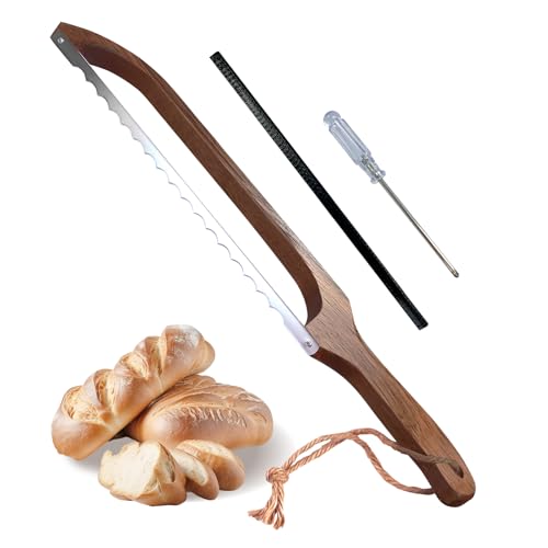 HOTTOR Acacia Wood Sourdough Bread Knife - 16" Serrated Slicer