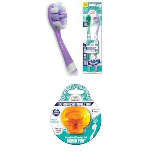 GuruNanda Butter On Gums Ultra Soft Toothbrush 2 Pack with Brush Pods