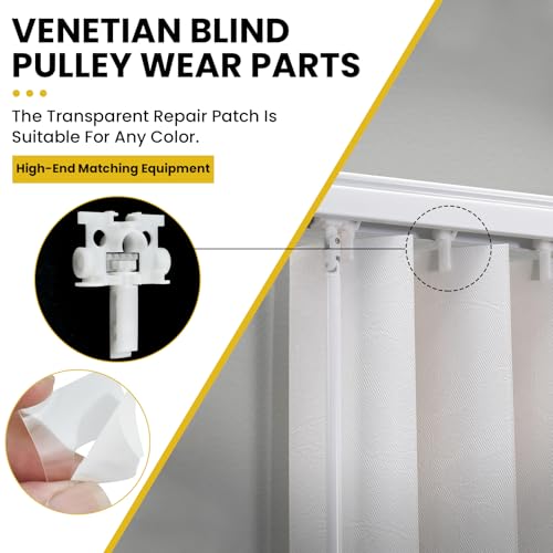 12 Sets Vertical Blind Repair Kit 0.19"W x 1.18"H with Stems, Gears & Pulleys