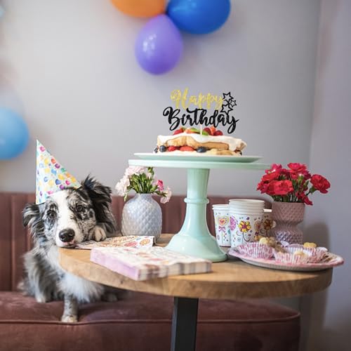Glitter Happy Birthday Cake Topper Party Decoration Pick