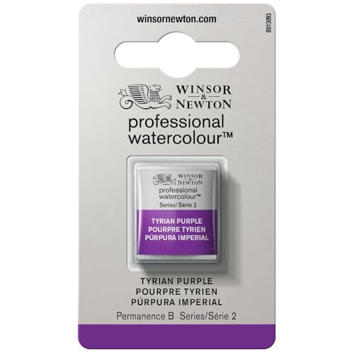 Winsor & Newton Professional Watercolour Half Pan - Tyrian Purple, Vibrant Single Pigment Paint