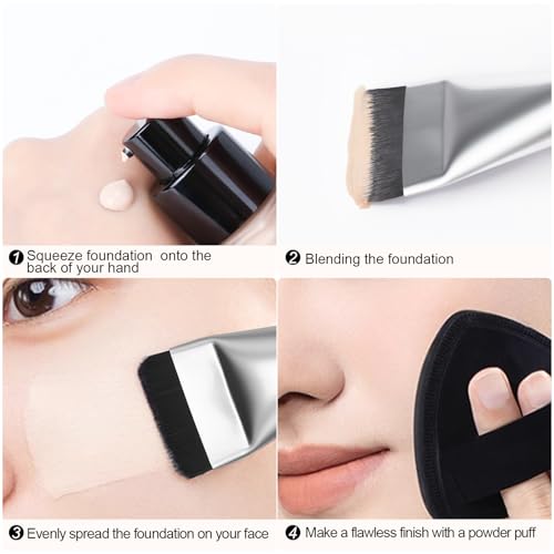 BEAUTYFACTOR Flat Foundation Brush & Makeup Spatula for Liquid Face Cream