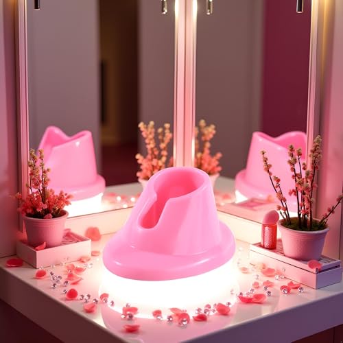 Pink Soft Rubber Nail Polish Bottle Holder and Stand for Manicure