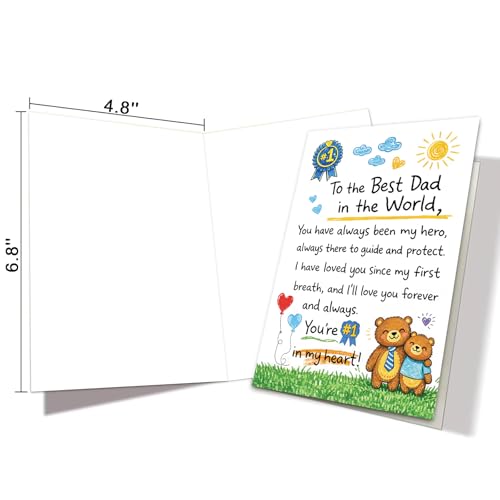 Best Dad Father's Day Card with Envelope - 5x7 Keepsake