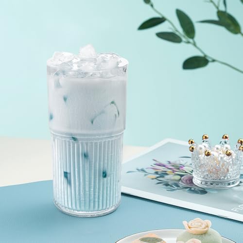 Luiaiog 18.5oz Reusable Glass Tumbler with Lid and Straw - Clear