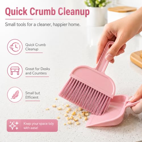 Kryoflare Mini Broom and Dustpan Set for Home, Car, and Travel