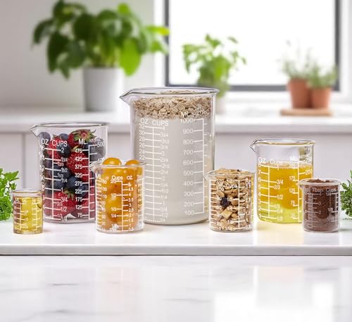 Ackers 250ml Borosilicate Glass Measuring Cup with Etched Graduations